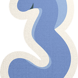 Mini Number Three Sticker