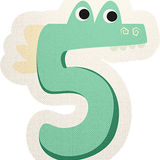 Mini Number Five Sticker