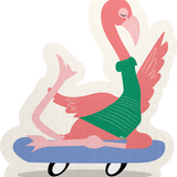 Flamingo Skate Sticker
